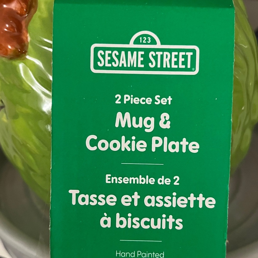 Sesame Street Oscar the Grouch Mug and Cookie Plate Set - NWT - Picture 3 of 3